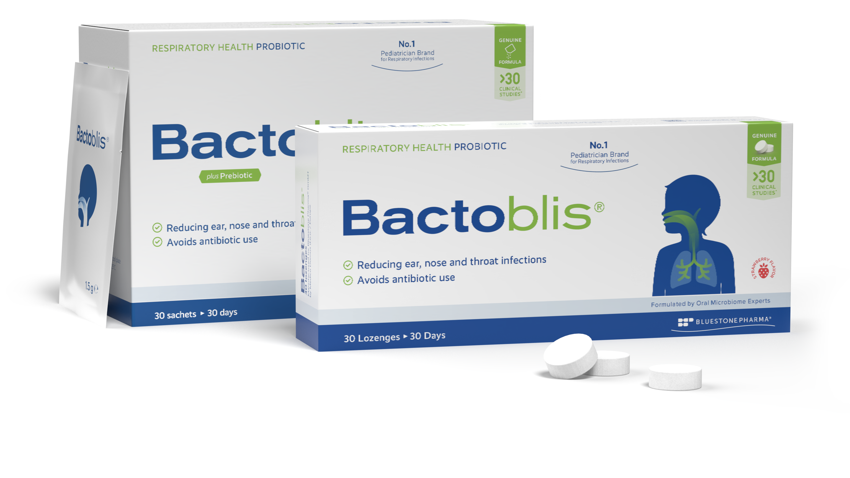 Bactoblis box, 1 sachet and 1 lozenge box